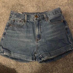 AE denim high waisted mom shorts